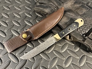  Japanese style knife sheath attaching brass Damas rental steel tradition Survival knife outdoor camp high King .. mountain climbing 67g blade length approximately 575mm blade length approximately 86mm