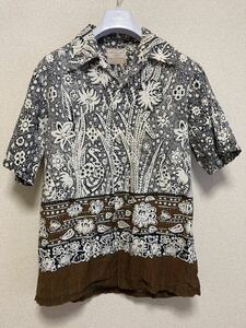 60's70's USAヴィンテージ アロハシャツ ハワイアンシャツ 半袖シャツ オープンカラーシャツ 総柄 開襟 花柄 HONOLULU
