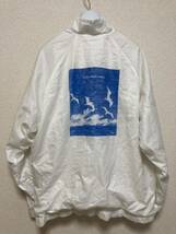 80's 90's ヨーロッパヴィンテージ ジップアップ コーチジャケット ナイロンジャケット 白 イタリア製 XL FLENSBURGER PILSENER_画像2