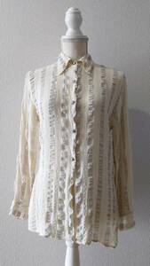 Vintage NARACAMICIE イタリア製 デザイン シアーシャツ サイズ1 長袖 ナラカミーチェ