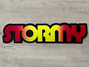 ①[STORMY stormy ] sticker gradation seal 22cm skateboard skateboard red × yellow 