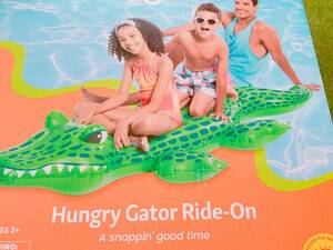 * rare Hungry Gator Ride Onwani. air vinyl manner boat swim ring float empty biInflatable Pool Toys Floatwani float 