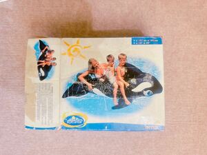 * редкость старая модель INTEX производства автомобиль chi float Whale Ride On / воздух винил способ судно / пустой biUSED Inflatable Pool Toys кит float 