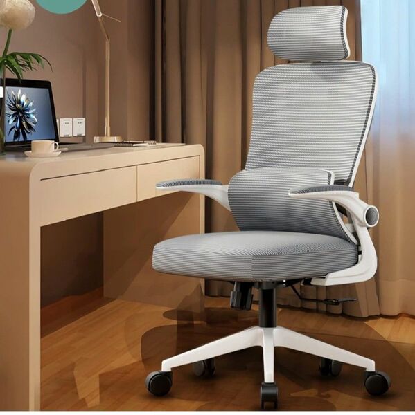 オフィスチェア 椅子 テレワーク 疲れない デスクチェア 人間工学椅子 通気性メッシュ ロッキング機能 跳ね上げ式アームレスト 