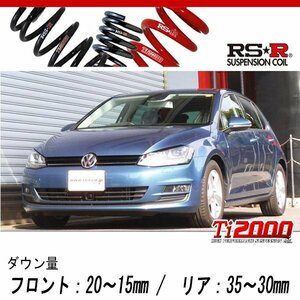 [RS-R_Ti2000 DOWN]AUCJZ ゴルフ7_TSI コンフォートライン(2WD_1200 TB_2013/6～)用車検対応ダウンサス[W016TD]