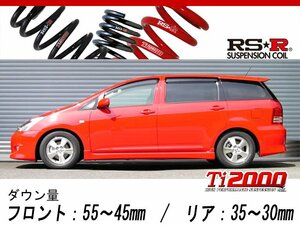 [RS-R_Ti2000 DOWN]ZNE10G ウィッシュ_X(2WD_1800 NA_H15/1～H21/3)用車検対応ダウンサス[T860TW]