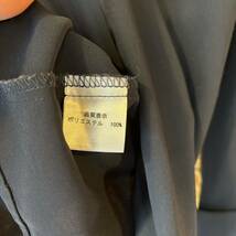 美品　Doux archives トップス ブラウス カットソー ネイビー 袖リボン　テロテロ素材　サラッと生地　長袖　3151_画像9