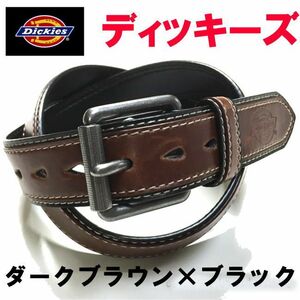 ダークブラウン 濃茶 Dickies ディッキーズ 068 バイカラー ベルト