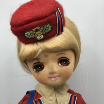 【中古】昭和レトロ バスガイドポーズ人形 東急 鯱バス ロマンスガイド 木製台座 ドール[249103000439]_画像2