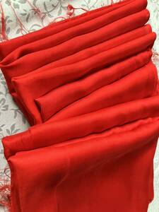 紅絹(もみ) アンティーク着物胴裏 はぎれ レトロ 絹