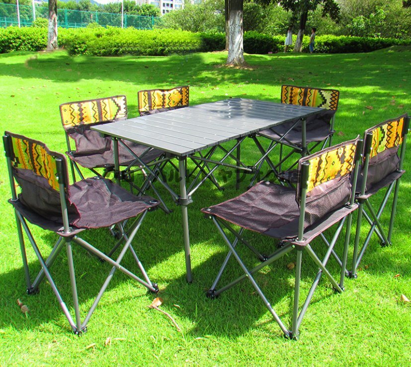 Practical ★ Multifunctional picnic folding chair/chair, barbecue, fishing, outdoor leisure, table, bench, 7-piece set, convenient, Handmade items, furniture, Chair, chest of drawers, chest