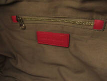 17977 美品 SEE BY CHLOE シーバイクロエ ロゴ ゴールド金具 ジップ レザー 2WAY ハンドバッグ ショルダーバッグ ミニボストンバッグ 鞄 赤_画像8