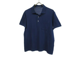 18520 beautiful goods ivano vinciivano bin chi. with pocket plain cotton polo-shirt with short sleeves size S 46 navy blue navy men's tops summer thing 