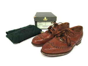 15509 美品 CROCKETT＆JONES クロケット＆ジョーンズ KELS 0 レザー ウイングチップ タッセル ギリーシューズ 靴 60C 茶 レディース 英国製