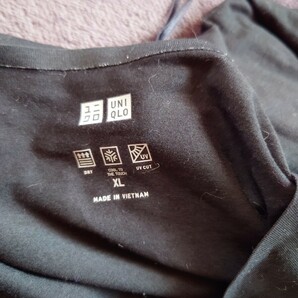 ユニクロ UNIQLO エアリズム 黒 長袖XL 半袖XXL 2枚まとめて  ゆったりデザインの画像3