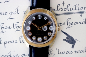 # TIMEX/ Timex. telephone dial ( black telephone design )/ watch ( Junk )1970's/ hand winding #