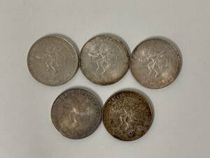 メキシコ　オリンピック　25ペソ銀貨　5枚　1968年　コイン■5193a