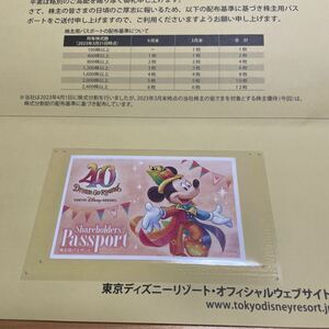 東京ディズニーリゾート 株主用パスポート １枚　有効期限2024.06.30