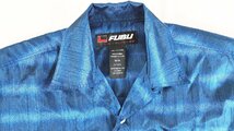 フブ FUBU ブルー系 総柄 デザインシャツ 半袖 XLぐらい MX-1_画像2