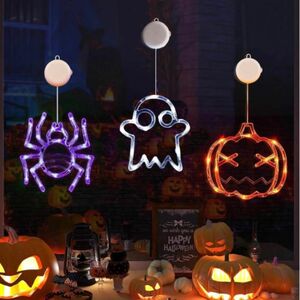 ハロウィン LED 装飾 かぼちゃ お化け クモ 電池式 リモコン付属