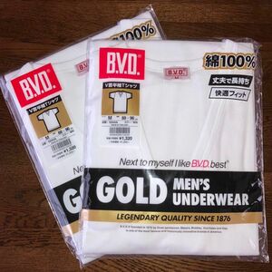 BVD V 首半袖Tシャツ GOLD MEN’S UNDER WEAR ２枚セット