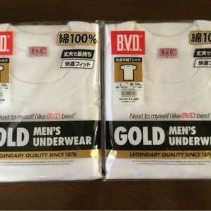 BVD丸首半袖Tシャツ GOLD MEN’S UNDER WEAR ２枚セット