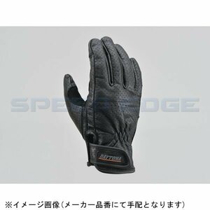 在庫あり DAYTONA デイトナ 18901 HBG-129 パンチングメッシュスタンダードカウレザーグローブ ブラック Lサイズ