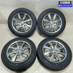 ヤリス アクア スイフト 等 LEBEN 5.5-15+45 4H100 2021年製 バリ溝 ダンロップ WM02 175/65R15 15インチ スタッドレス 4本セット 009