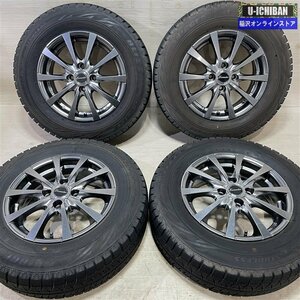 E12ノート デミオ 等 エクシーダ 5.5-14+43 4H100 ブリヂストン レボGZ 185/70R14 14インチ スタッドレス 4本セット 009