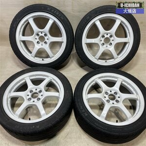 レイズ グラムライツ57マキシマム 7-17+43 4H100 ケンダ KAISER 215/45R17 17インチ 4本 E12ノート オーラ 140系 フィールダー 002R