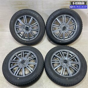 軽自動車 等 BALMINUM 4.5-14+45 4H100 2021年製 溝あり ブリヂストン VRX2 155/65R14 14インチ スタッドレス 4本セット 009