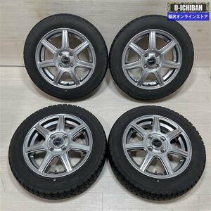 軽 N-BOX タント スペーシア 等 Zart 4.5-14+45 4H100 グッドイヤー アイスナビ7 155/65R14 2022年製 14インチ スタッドレス 4本セット 009