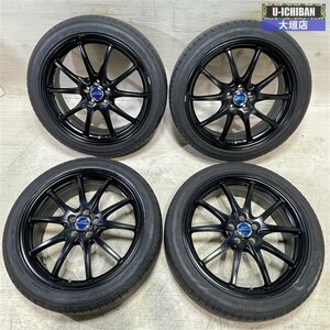 プリウス カローラスポーツ ツーリング 86 等 シュナイダー 7-18+50 5H100 2021年 ダンロップ ルマンV 225/40R18 18インチ 4本セット 002R