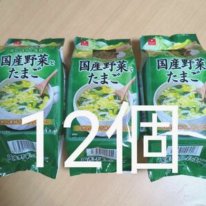 アスザックフーズ　国産野菜とたまご　4食×3袋分　合計12食　乾燥スープ　フリーズドライ