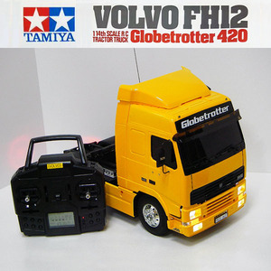 【組立中古動作品】TAMIYA / タミヤ：1/14 RC トレーラーヘッド:VOLVO / ボルボ FH12 グローブトロッター 420:プロポ付き:昭島市直引歓迎！