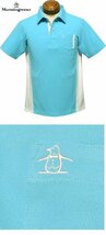 【ブルー 3L】 マンシングウエア メンズ 半袖ポロシャツ メンズ MGMVJA03CH サンスクリーン クーリング効果 UVケア 吸汗速乾 半袖シャツ_画像3