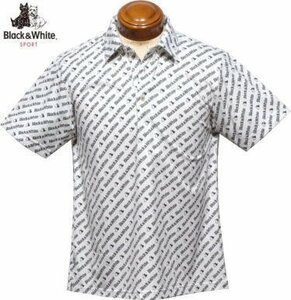 [ white LL size ] black & white polo-shirt with short sleeves men's BGS9603YG Alpha dry 3D dry UV cut short sleeves shirt 