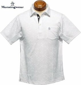 【ホワイト M】 マンシングウェア 半袖ポロシャツ メンズ MGMVJA08 サンスクリーン クーリング効果 UVカット 吸汗速乾 半袖シャツ