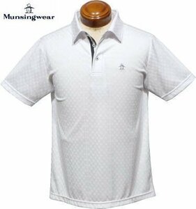 [ white LL size ] Munsingwear wear polo-shirt with short sleeves men's MGMVJA02CH sun screen cooling effect UV care . sweat speed . short sleeves shirt 