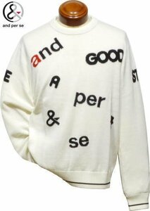 【アイボリー M】 アンパスィ クルーネックセーター メンズ AMF2313B1 手洗い可 アンパシー セーター ニット