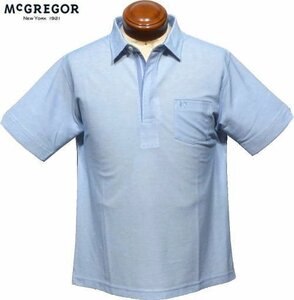 【ブルー Lサイズ】 マグレガー 半袖ポロシャツ メンズ 111623501 手洗い可 吸汗速乾 半袖シャツ