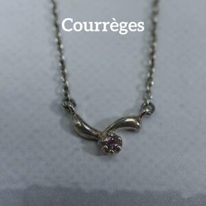 [ anonymity delivery ] Courreges necklace silver SV925 2.4g Stone 