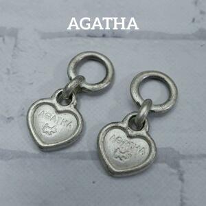 [ anonymity delivery ] AGATHA Agata charm 2. set Logo silver Heart 