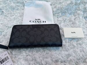 7 新品 COACH コーチ 長財布 シグネチャー ラウンドファスナー 74737