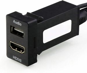 USB入力ポート＆HDMI入力ポート オーディオ中継 オーディオパーツ スイッチホールパネル TOYOTA トヨタ車系用