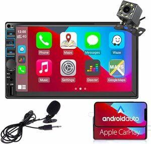 7 インチ タッチスクリーン カーラジオ オーディオプレーヤー for CarPlay AndroidAuto対応 2DIN US