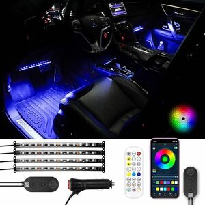 SUPAREE 車用 LEDテープライト 12V RGB フルカラー 音に反応 足元灯 カーチャージャー式 車内装飾用 フットライ