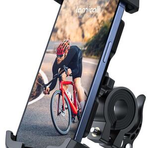 自転車用 スマホホルダー スタンド 簡単取付 携帯ホルダー 落下防止 振動吸収の画像1
