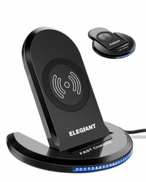 ELEGIANT ワイヤレス充電器 折り畳み 急速 スタンド パッド コンパクト