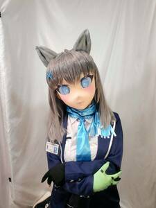 【着ぐるみマスク＋衣装】　シロコ　美少女着ぐるみ　マスク　kigurumi　コスプレ　コスチューム　衣装付き